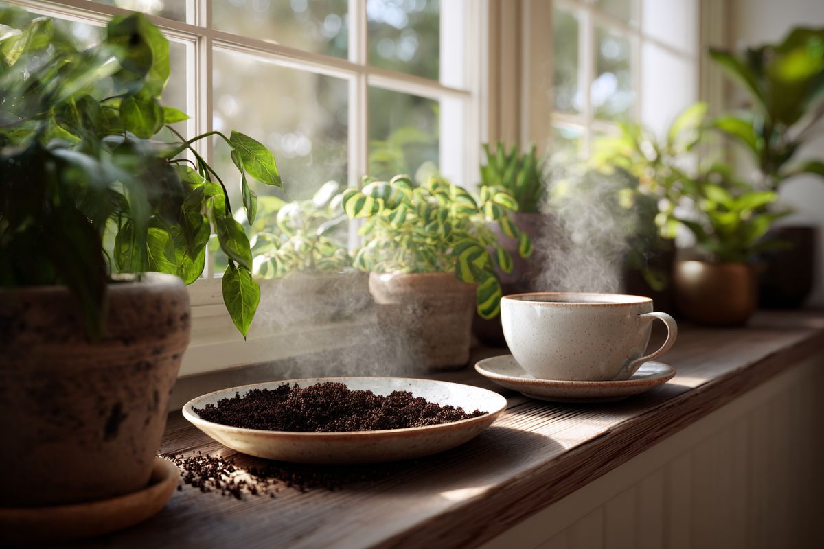 Кофейный жмых для ваших комнатных растений