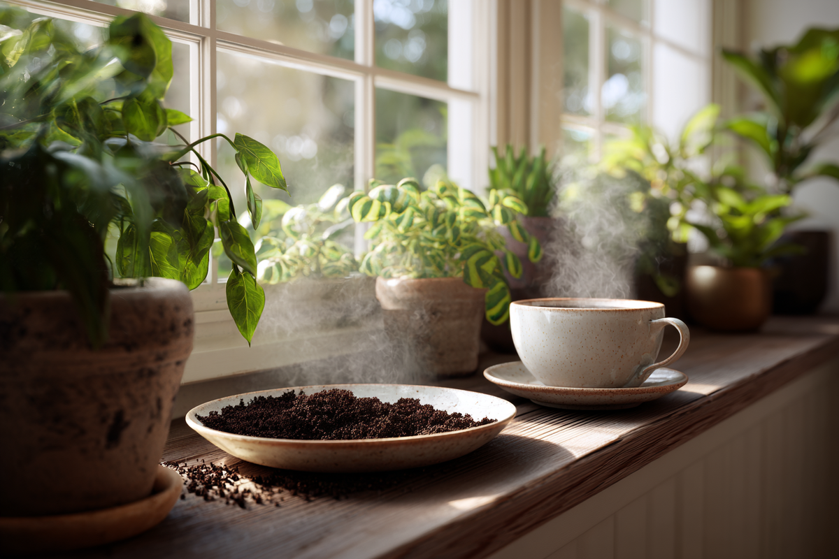 Кофейный жмых для ваших комнатных растений
